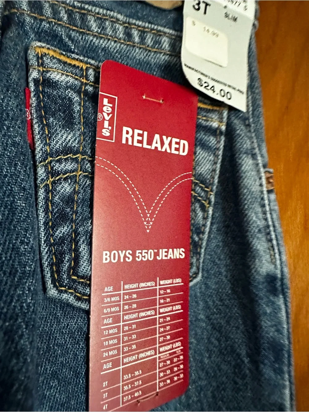 Levi’s Boys 3T Slim Jeans NWT Dark Wash Denim Classic